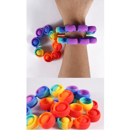 Pop it armband - Kinderen - Knijp Speelgoed - Anti Stress Zintuiglijke Polsband - Push Bubble Armband - Rainbow Bead Bubble - Fidget Toys -Popit - Pop it - Dimple - simple dimple - Tie Dye - Sinterklaas - schoenkado