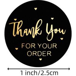 Thank You for Your Order stickers 2,5cm 50 STUKS! - Sluitzegel - Bedankje - Envelop - Bedankt - Online Webshop - Small Business - Traktatie zakje - Cadeau - Gift - Cadeauzakje - Traktatie - Kado -Chique inpakken - Verjaardag - Feest