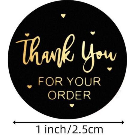Thank You for Your Order stickers 2,5cm 50 STUKS! - Sluitzegel - Bedankje - Envelop - Bedankt - Online Webshop - Small Business - Traktatie zakje - Cadeau - Gift - Cadeauzakje - Traktatie - Kado -Chique inpakken - Verjaardag - Feest