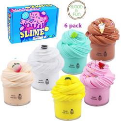 Fluffy Slime 6 x 100ml pack - Slijm - Slime - slijm pakket - fluffy slime - fluffy slijm - slime kit - Wood & fun