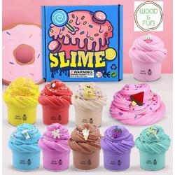 Fluffy Slime 9 x 100ml pack - Slijm - Slime - slijm pakket - fluffy slime - fluffy slijm - slime kit - Wood & fun