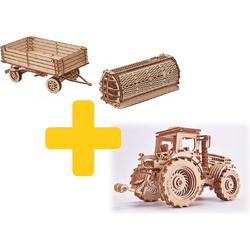 Wood.Trick houten modelbouw voordeelpakket tractor met trailer