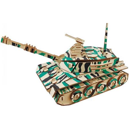 Houten modelbouw - Wooden Puzzle - Miniatuurbouw hout - Main Battle Tank