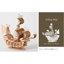 Wooden Art - Hout - 3D Puzzel - Piratenschip - Middeleeuws Schip