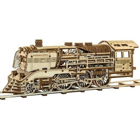 Wooden City Modelbouw Hout Trein met rails