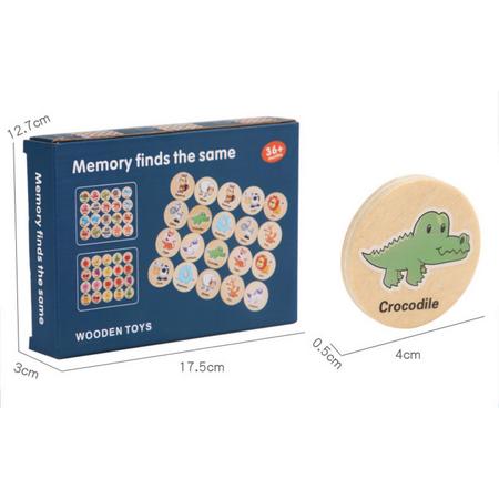 Houten memory spel - 20 delig - Memory spelletjes vanaf 3 jaar - Houten speelgoed - Fruit