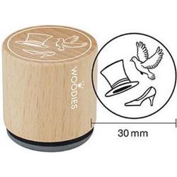 Cylinder Dove Wedding Shoe Rubber Stamp (W18005) (DISCONTINUED)