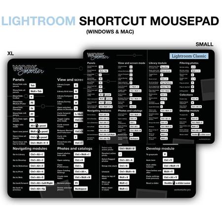 Adobe Lightroom Shortcut Mousepad - XL- Mac