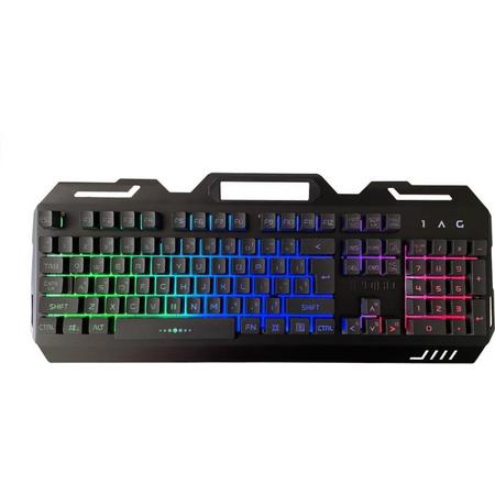 RGB Mechanisch Gaming toetsenbord Qwerty - Zwart - Game keyboard - USB - Anti Ghosting - Telefoon Houder - Pulsing LED Verlichting - Numeriek Keypad - Spatwaterdicht