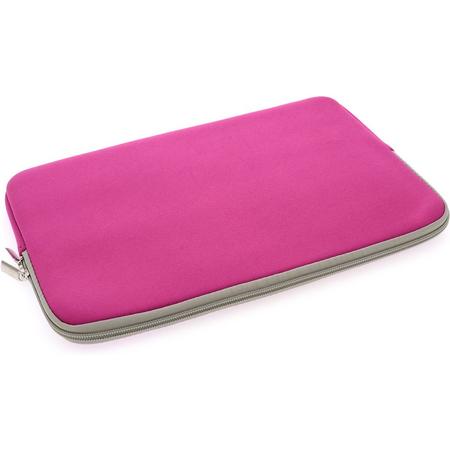 Universeel Sleeve 15 inch Roze Insteek hoesje Soft - Slim - Polyester