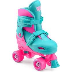   Rolschaatsen Quad Skates Meisjes Turquoise/roze Maat 28/31