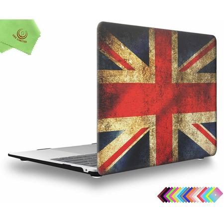 Macbook Case Cover voor New Macbook Air 13 inch 2018/2019 A1932 - Laptop Cover - Retro Engelse Vlag