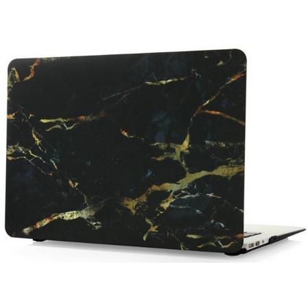 Macbook Case voor Macbook Air 13 inch (modellen t/m 2017)- Laptop Cover - Marmer Zwart Goud