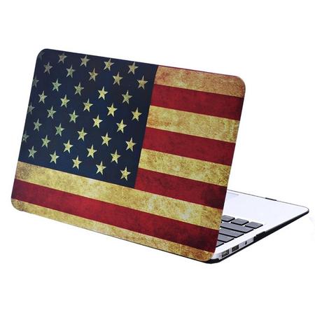 Macbook Case voor Macbook Air 13 inch - Laptop Cover met Print - Retro Amerikaanse Vlag