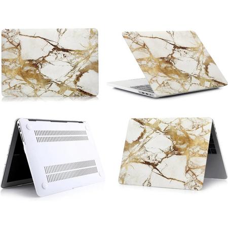 Macbook Case voor New Macbook PRO 13 inch met Touch Bar 2016/2017/2018/2019 A1706 A1708 A1989 - Laptop Cover - Marmer Wit Goud