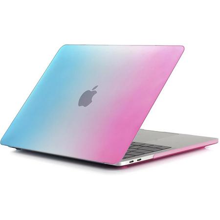 Macbook Case voor New Macbook PRO13 inch met Touch Bar 2016/2017 - Hard Cover - Regenboog  Blauw Pink