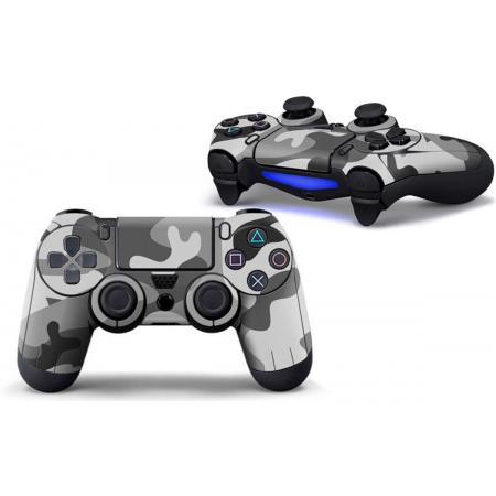 Camouflage Skin voor Playstation 4 Controller - PS4 Controller Sticker – Wit