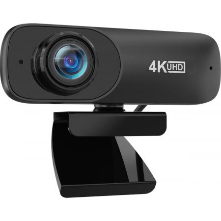 YONO 4K Webcam voor PC met Microfoon – USB en Webcamcover – Streaming – 3840x2160P – Zwart
