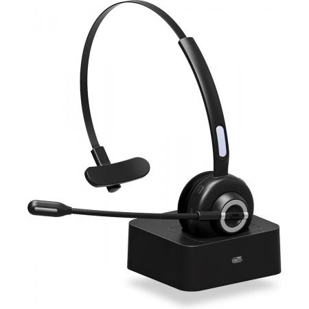 YONO Professionele Headset met Microfoon – Bluetooth Koptelefoon Draadloos met Laadstation