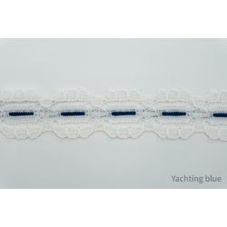 Kant wit blauwe streep - sier kant - fournituren - lengte 3 meter - lint - stof - afwerkband - katoenen band - naaien - decoratieband -