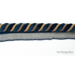 Piping   blauw goud - 4  meter - hobby   - piping rand - touwrand - kussenrand - gordijnen - piping -