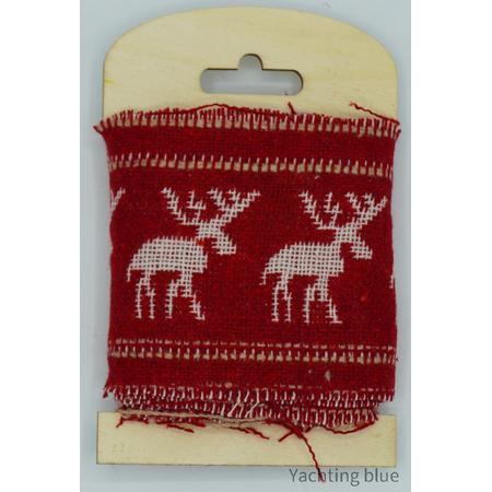 Sierband - kerstband - Rendier band - rood band - 106x8 cm - kerstlint - lint -