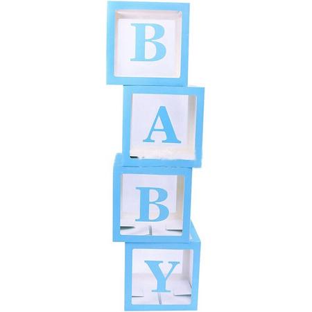 Yar Babyshower Versiering Dozen - Blauw - Gender Reveal Pakket - Geboorte Decoratie Jongen en Meisje
