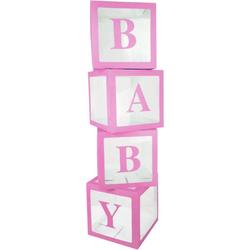 Yar Babyshower Versiering Dozen - Roze - Gender Reveal Pakket - Geboorte Decoratie Jongen en Meisje