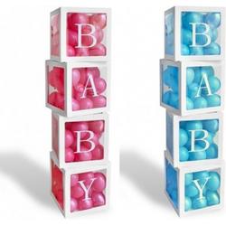 Yar Babyshower Versiering Dozen - Wit - Gender Reveal Pakket - Geboorte Decoratie Jongen en Meisje
