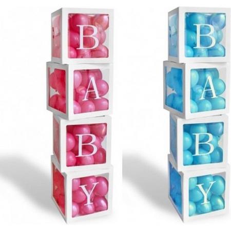 Yar Babyshower Versiering Dozen - Wit - Gender Reveal Pakket - Geboorte Decoratie Jongen en Meisje