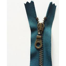 Deelbare Rits, Petrol / Turquoise kleur, Metalen Nikkeltandjes, 80cm