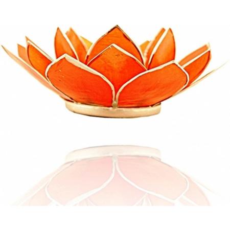 Lotus sfeerlicht chakra 2 oranje zilverkl. rand
