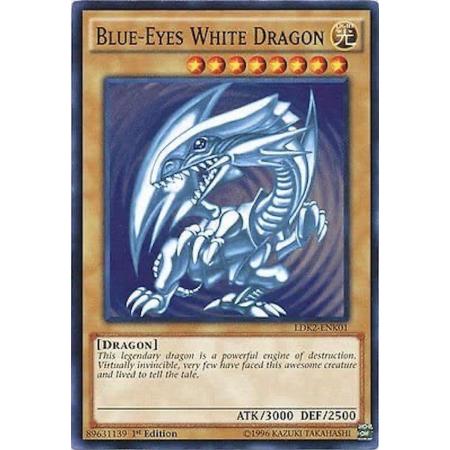 Blue-Eyes White Dragon Yu-Gi-Oh - LDK2 – Yu Gi Oh cards – Yu Gi Oh kaarten – Common versie – In kaarthouder!