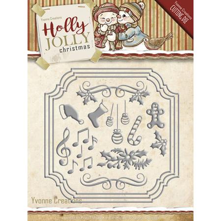 Die - Yvonne Creations - Holly Jolly - Card Set YCD10068