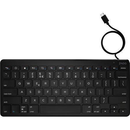 ZAGG-Universal Keyboard-USB-C Bedraad UK Englishl - Zwart