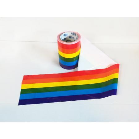 Regenboogvlag afzetlint 150mm x 50mtr (027.0061)