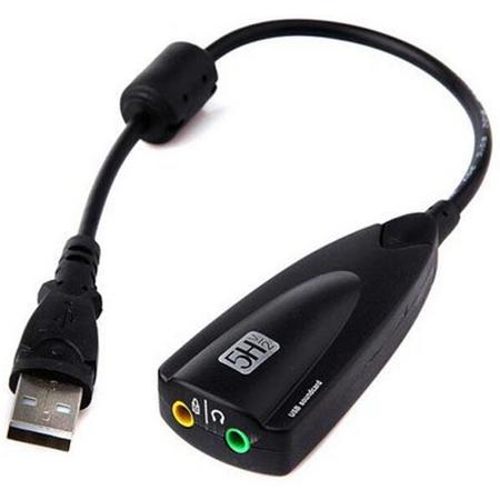 Externe geluidskaart Audio USB aansluiting - Windows compatible -  Aansluiting hoofdtelefoon/headphones - Adaptable - Microfoon aansluiten - Surround sound Virtual 7.1 - Kleur Zwart - USB 2.0 - 16-bit ADC microfoon input - Externe audiokaart -