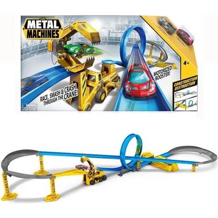 Metal Machines - Playset  Speelset - Track Builder - Construction Destruction - Racebaan - met 2 Die-cast Raceautos