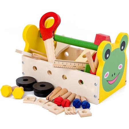 ZaCia Houten Gereedschapskist - Educatief speelgoed - Duurzaam - Houten speelgoed