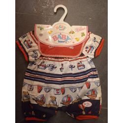 Baby Born poppen kleding - Blauw/rood /wit - 40-49 cm pop