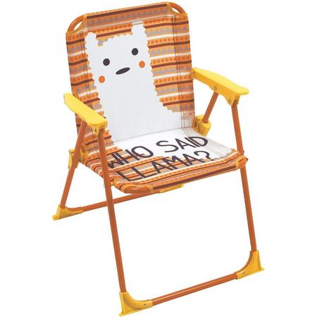 ZASKA kinder klapstoeltje - Lama - kinderstoel opvouwbaar - campingstoel, tuinstoel, strandstoel, inklapbaar, vouwstoel, kinderzetel, opklapstoel kind - 38x32x53 cm