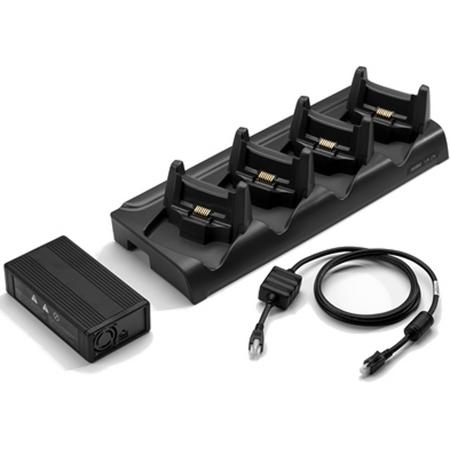 Zebra 4-Slot Ethernet Charge Cradle Kit Zwart Batterijlader voor binnengebruik