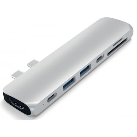 Usb c hub Met Thunderbolt 3 & HDMI voor Macbook van Zedar® Silver