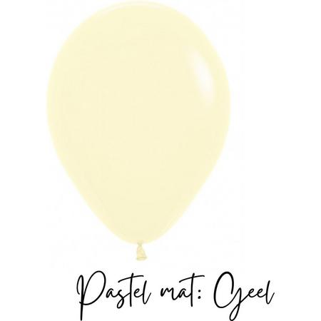 5 latex ballon: Pastel mat geel