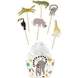 Cupcake Decoratie Set jungle - 12-delig