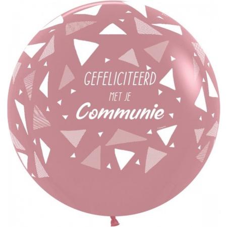 Latex ballon: Communie rosé 60cm
