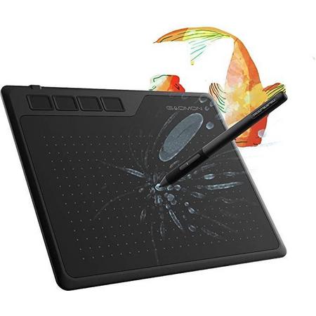 Tekentablet - GN S620 6,5 x 4 inch (diagonaal: 7,6 inch) grafisch tablet (met 4 Express toetsen) met batterijvrije pen.