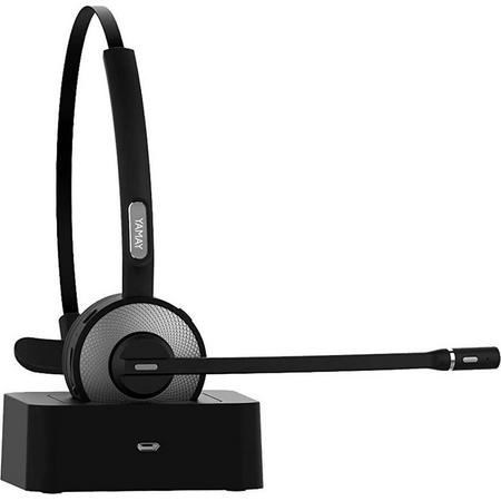 headset met microfoon for pc - YAY Bluetooth Headset, Bluetooth Headset mit Ladestation, PC Headset mit Mikrofon Drahtloses Leicht-Headset Rauschunterdrückung Funk-Koptelefoon Freisprechen Bluetooth Headset für Autound LKW-Fahrer