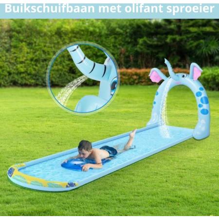 Zizza NL® Water Buikschuifbaan Kinderen - Waterglijbaan - Waterglijmat - 490 x 126 x 113 cm
