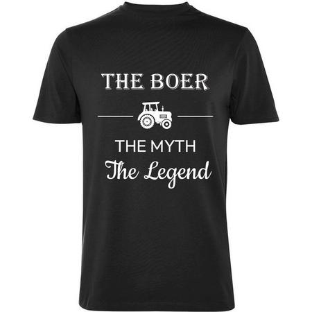 LBM T-shirt boer - The boer, the myth, the legend - Zwart maat M